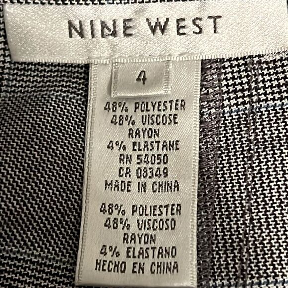 Nine West Black/Grey/White Plaid Trumpet A-Line Skirt Size 4 - Picture 10 of 11